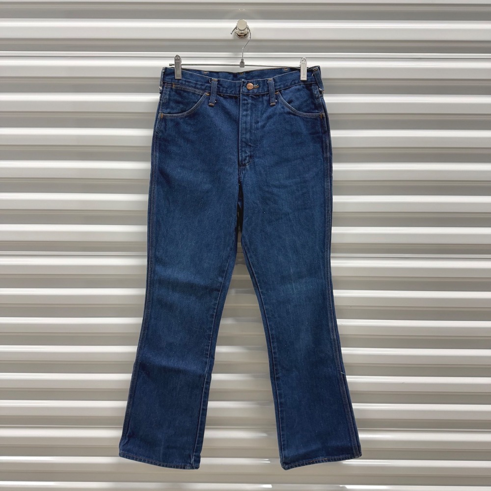 Wrangler Men's Dark Wash Bootcut Jeans Size 30x31 Talon Zipper Made in USA
